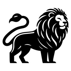male lion clip art flat style.