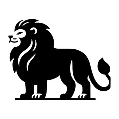 male lion clip art flat style.