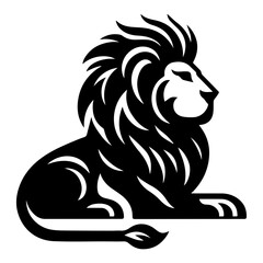 male lion clip art flat style.