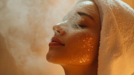 Fototapeta premium Relaxing Beauty Care Lifestyle: Gentle Cleanser, Hydrating Moisturizer, Brightening Serum, and Soothing Face Masks