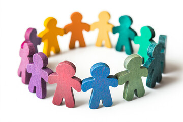 Teamwork togetherness collaboration business, the object is colorful wood 