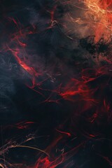 Fototapeta premium Swirling red and black abstract vertical background resembling fiery cosmic formations