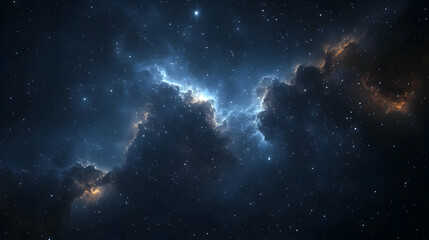 Fototapeta premium A vast expanse of space, filled with swirling nebulas, glittering stars and cosmic dust.