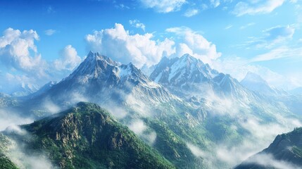 Fototapeta premium A breathtaking mountain landscape with spectacular sky