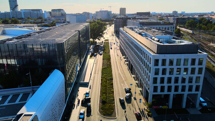 view city from the height of modern wish development architecture Europe Wroclaw Poland © Андрей Трубицын