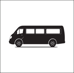mini Bus silhouette vector Design automobile 