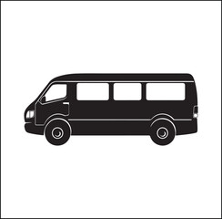 mini Bus silhouette vector Design automobile 