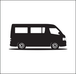 mini Bus silhouette vector Design automobile 