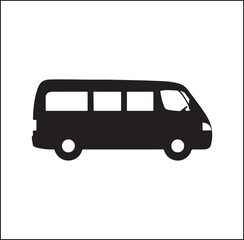 Bus Icon vector isolated on white background. Black bus vector icon