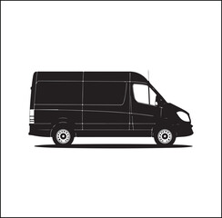 mini Bus silhouette vector Design automobile 