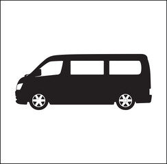  Car Bus Icon vector isolated on white background. Black bus vector icon