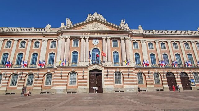 Toulouse, France -  view of Capitol of Toulouse ( Capitole de Toulouse ) the heart of the municipal administration of the French city of Toulouse
