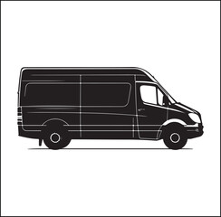 mini Bus silhouette vector Design automobile 