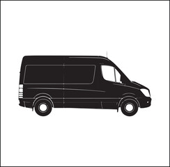 mini Bus silhouette vector Design 