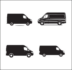 mini Bus silhouette vector Design 