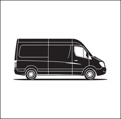 mini Bus silhouette vector Design 