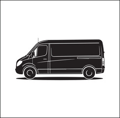 mini Bus silhouette vector Design 