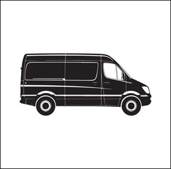 mini Bus silhouette vector Design 