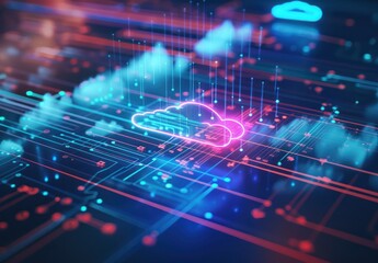 Obraz premium Cloud Computing and Digital Technology