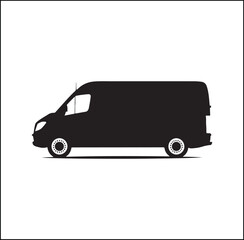 mini Bus silhouette vector Design 