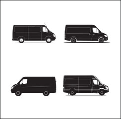 mini Bus silhouette vector Design 