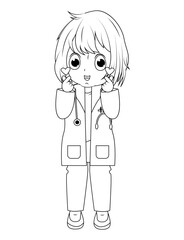 Coloring Little Doctor Cartoon