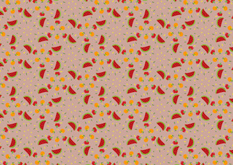 Watermelon pattern, Wrapping design,
Silk, Scarf, Background, Textile, Carpet, Doormat,
Texture, Hand drawn