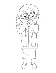 Obraz premium Coloring Little Doctor Cartoon