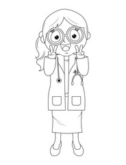 Obraz premium Coloring Little Doctor Cartoon