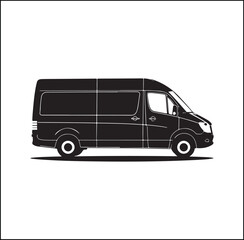 mini Bus silhouette vector Design 