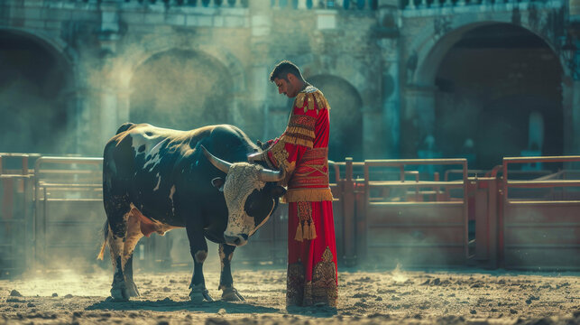 Traditional corrida bullfighting in spain.