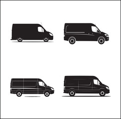 mini Bus silhouette vector Design 