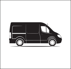 mini Bus silhouette vector Design 