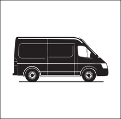 mini Bus silhouette vector Design 