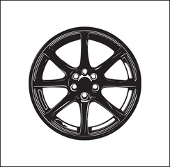 Silhouette wheel of the car Vector 