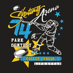 skating arena typography design for tshirt, banner, posters