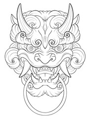 Foo Dog Traditional Japanese Tattoo Design