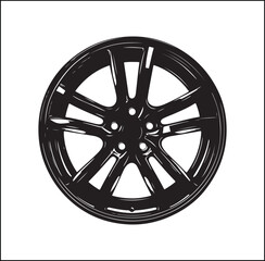 Obraz premium Silhouette wheel of the car Vector 