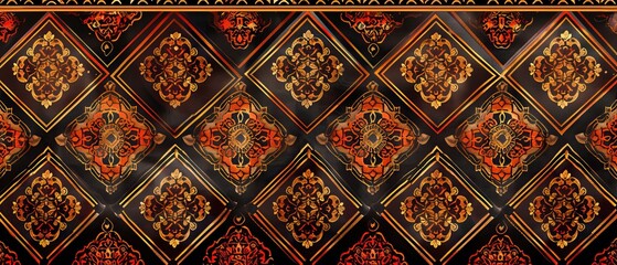 Intricate Moroccan Tilework in Rich, Warm Tones