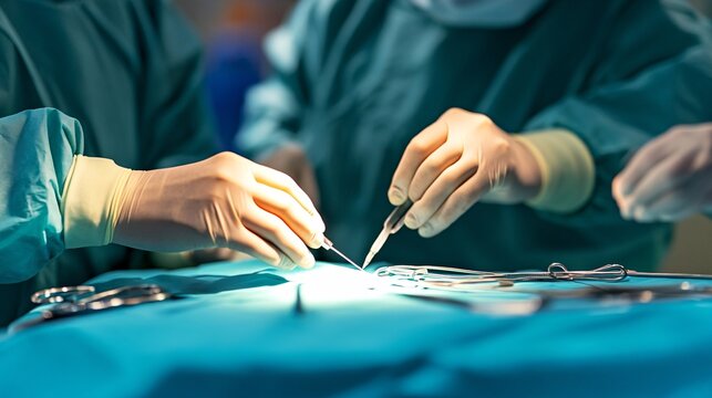 A surgeon making a precise incision during a delicate surgical operation