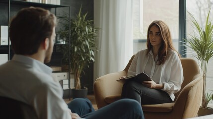 Therapy Session in a Comfortable Office Setting Mental health care. Psychologist's appointment


