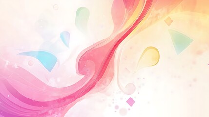 Whimsical Abstract Shapes and Diamonds on Pastel Background - Vector Illustration