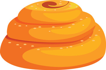 Freshly baked cinnamon roll covered in sugar glaze