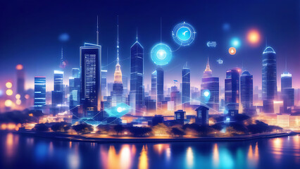 Fototapeta premium city building background with code