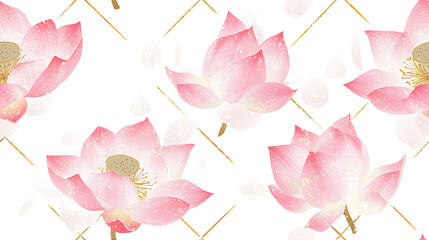 Obraz premium Fresh and elegant lotus flower pattern background wallpaper