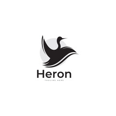 Heron Vector Logo Design, Logo Icon, Symbol, Icon Template