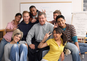 Portrait of Students with Teacher