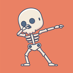 Vector Illustration of Cartoon Skeleton Dab Pose.