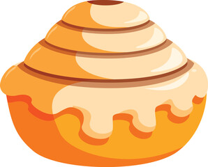 Sweet and fluffy cinnamon roll topped with a generous amount of icing, perfect for a delightful breakfast or brunch treat