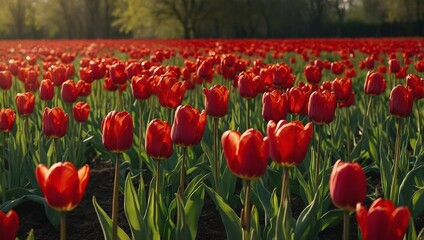 field of tulips